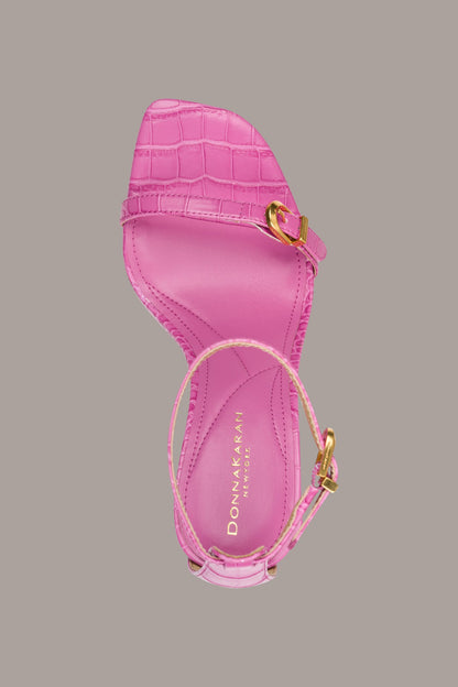 PRYCE CROC-EFFECT ANKLE STRAP SANDAL