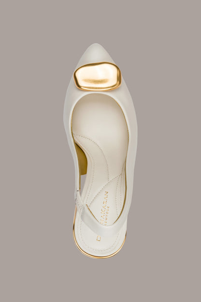 REBECCA LEATHER SLINGBACK PUMP