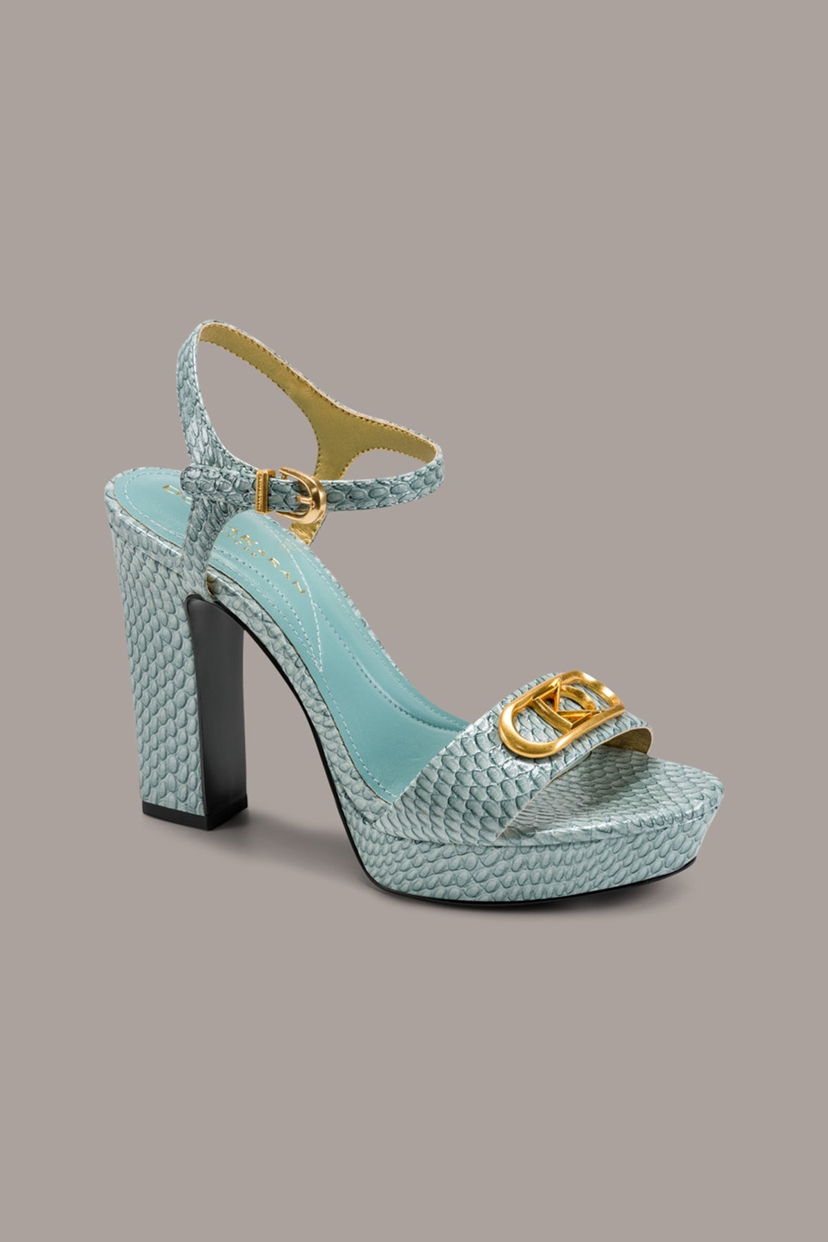SHEPARD SNAKE-EFFECT LEATHER PLATFORM SANDAL