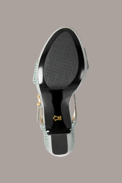 SHEPARD SNAKE-EFFECT LEATHER PLATFORM SANDAL