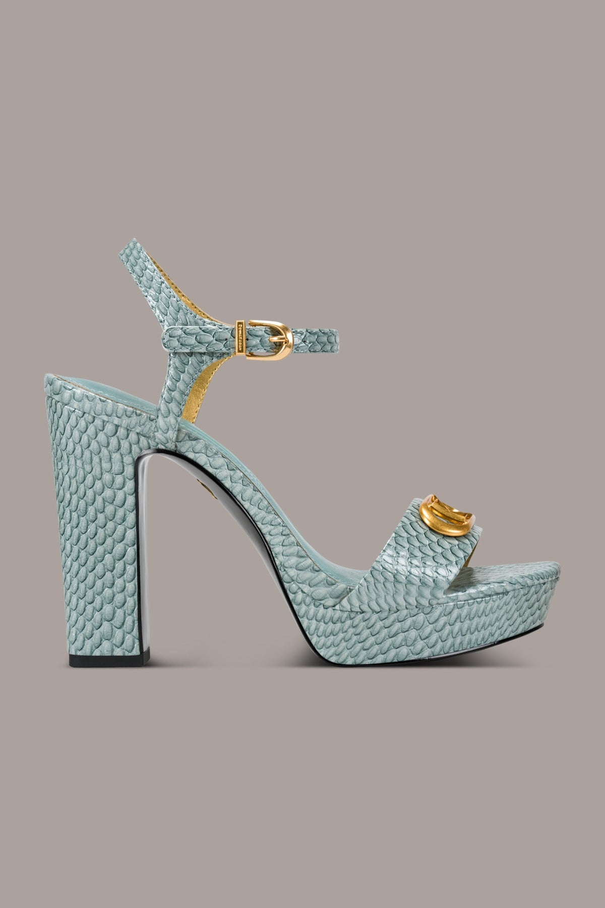 SHEPARD SNAKE-EFFECT LEATHER PLATFORM SANDAL