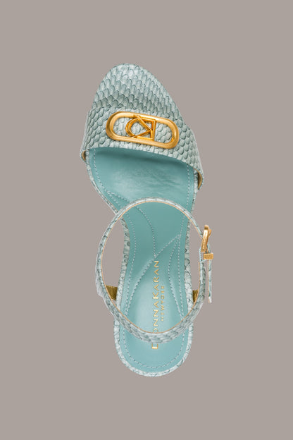 SHEPARD SNAKE-EFFECT LEATHER PLATFORM SANDAL
