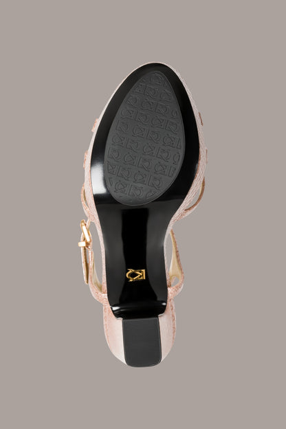SPENCER METALLIC SNAKE-EFFECT PLATFORM SANDAL