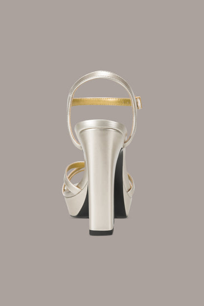SPENCER METALLIC PLATFORM SANDAL