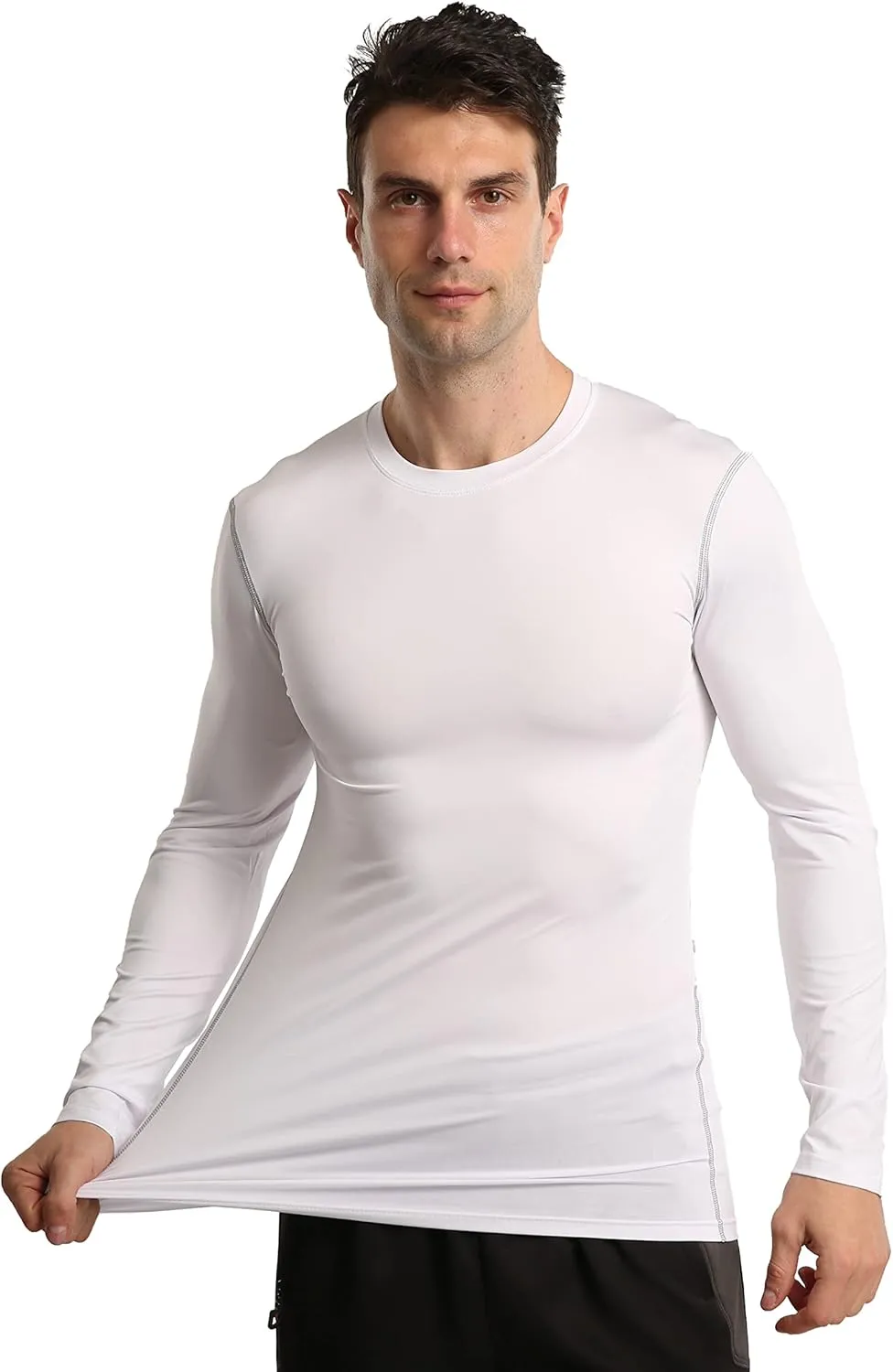 5 or 3 Pack Compression Shirts for Men Long Sleeve Cool Dry Athletic Workout Baselayer Baseball Undershirt Tops