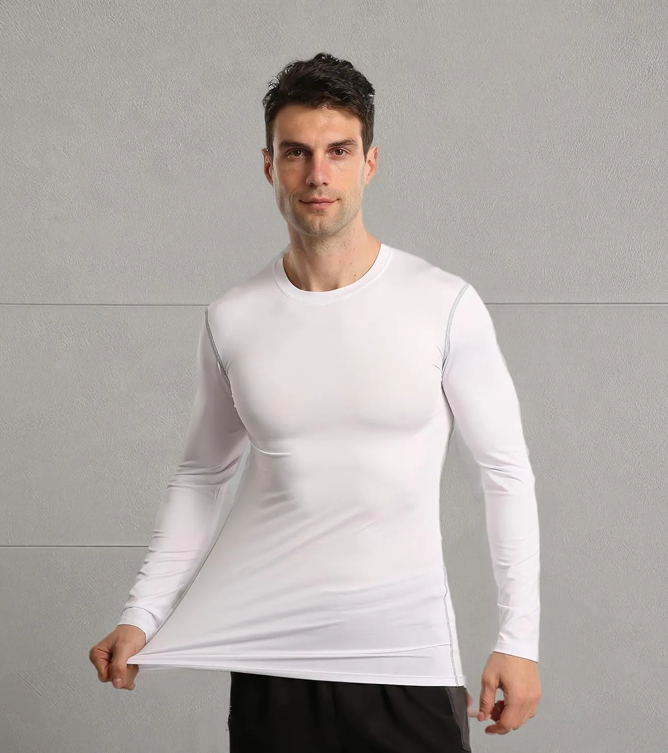 5 or 3 Pack Compression Shirts for Men Long Sleeve Cool Dry Athletic Workout Baselayer Baseball Undershirt Tops