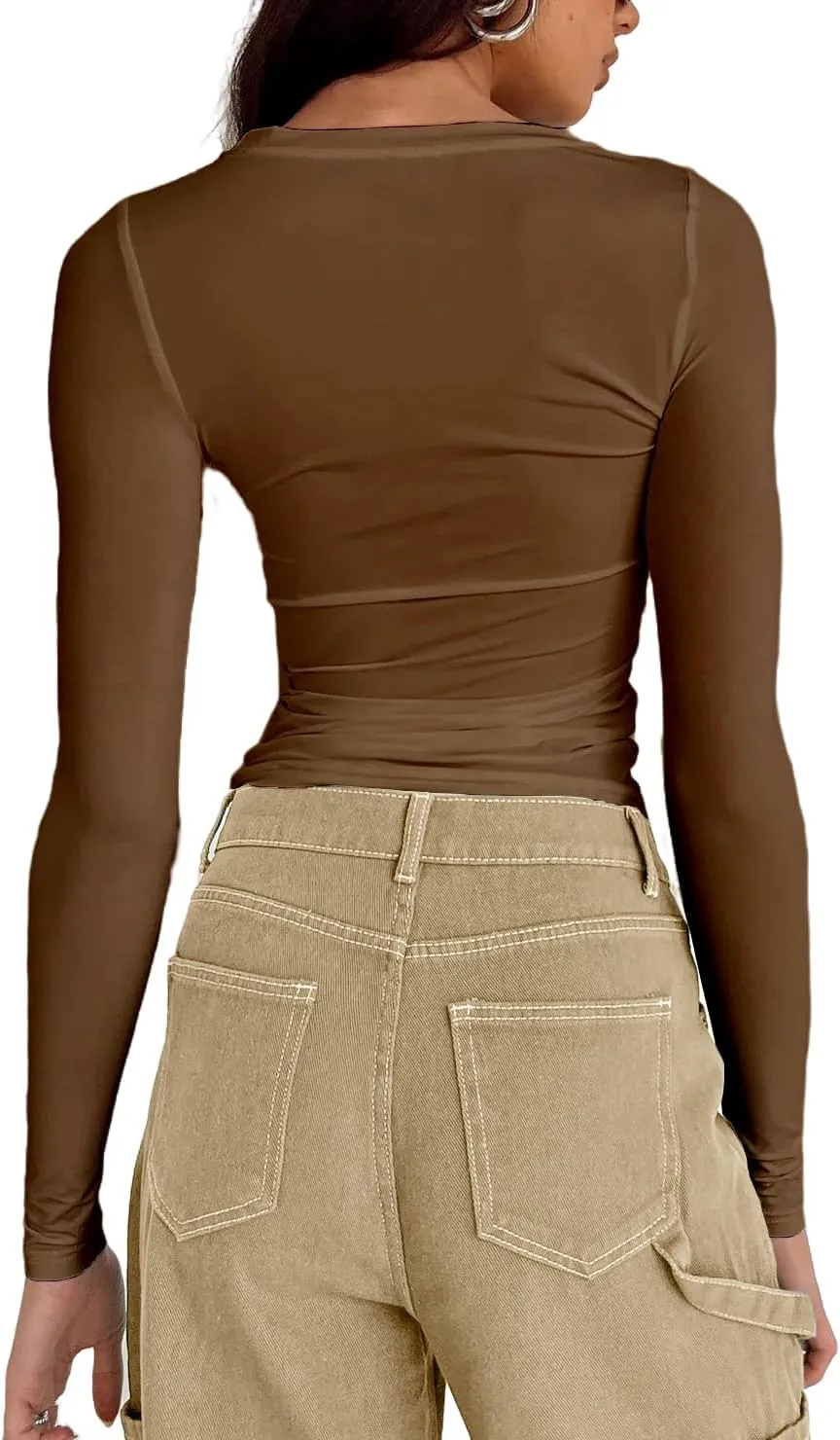 Abardsion Women's Casual Basic Going Out Crop Tops Slim Fit Short Sleeve Crew Neck Tight T Shirts 2025