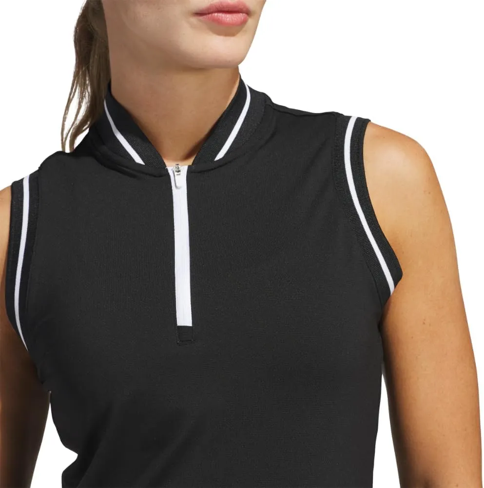 adidas Women's Ultimate365 Quarter-Zip Sleeveless Polo Shirt