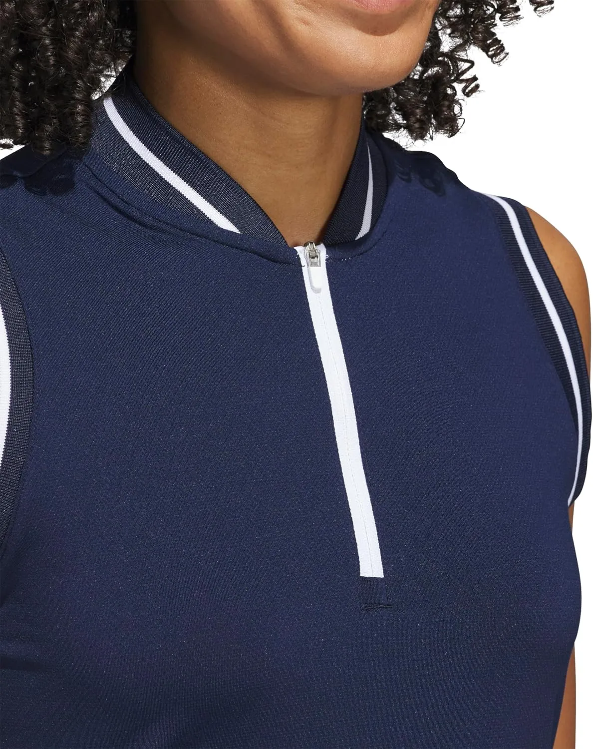 adidas Women's Ultimate365 Quarter-Zip Sleeveless Polo Shirt