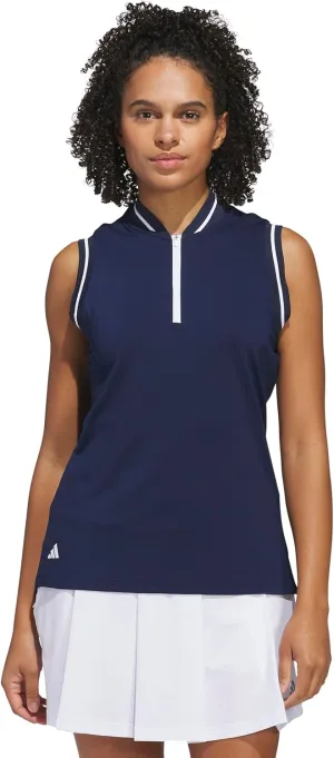 adidas Women's Ultimate365 Quarter-Zip Sleeveless Polo Shirt