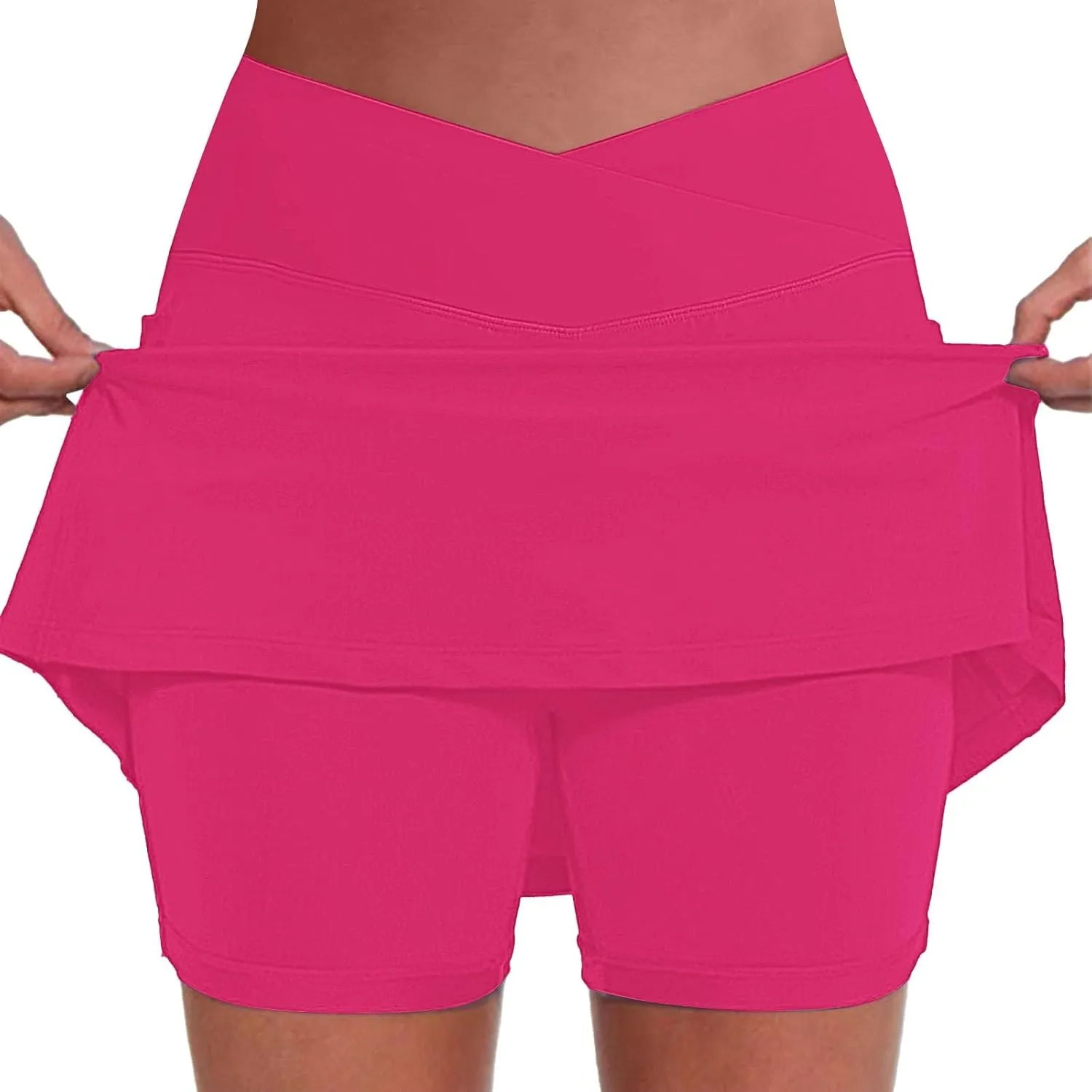 Athletic Skorts for Women High Waist Tummy Control Golf Skorts Pockets Trendy Plus Sized Tennis Skirt with Shorts