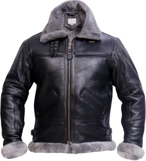 B3 Bomber Jacket Aviator Real Shearling B3 Bomber Jacket Winter Grey