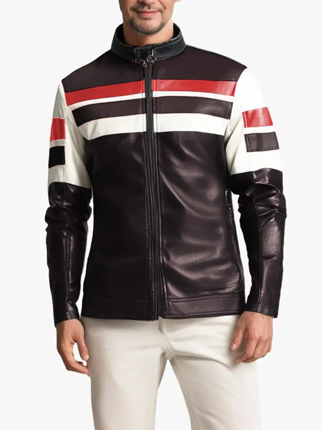 Bengbobar Men's Riding Jackets for Motorcycles Men Leather Biker Motorcycle Biker Waterproof Military Tops Full Zip Fall Coat