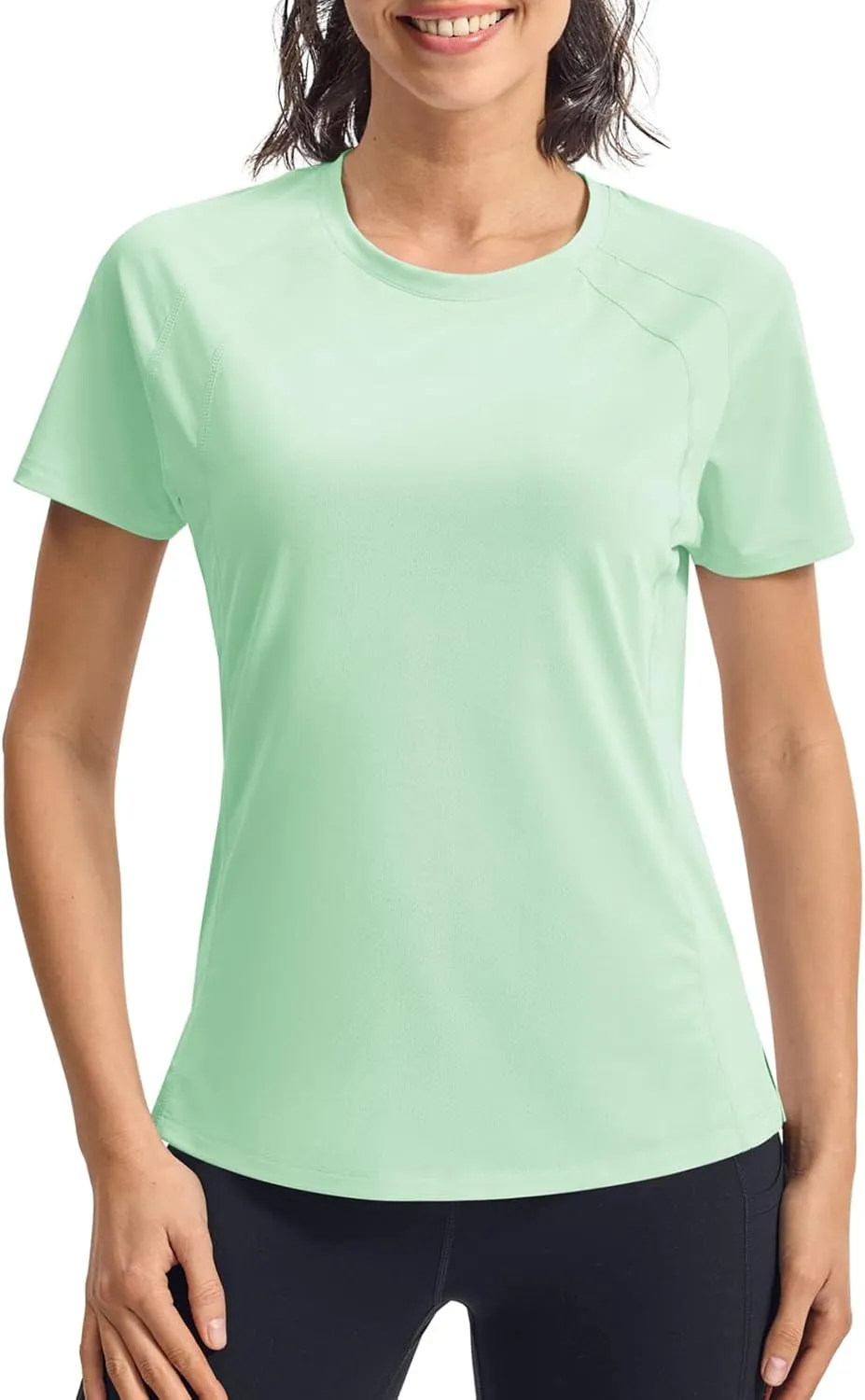 BGOWATU Women's Workout Athletic Tops Short Sleeve Crewneck T-Shirts Running Gym Yoga Tee Dry Fit UV Protection