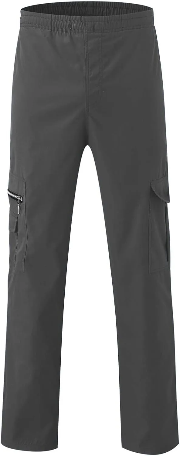 Cargo Pants for Men 2024 Trendy Multiple Pockets Sweatpants Straight Wide Leg Trousers Elastic Waist Drawstring Pants