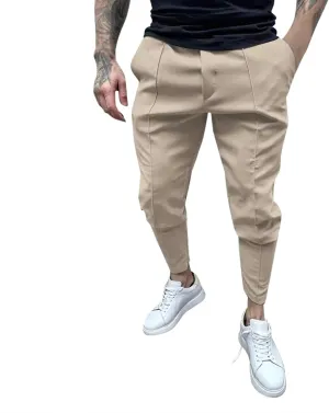 Cargo Pants for Men Outdoor Tactical Jogging Pants Slim Fit Sweatpants Elastic Waist Tapered Pants with Multi Pockets