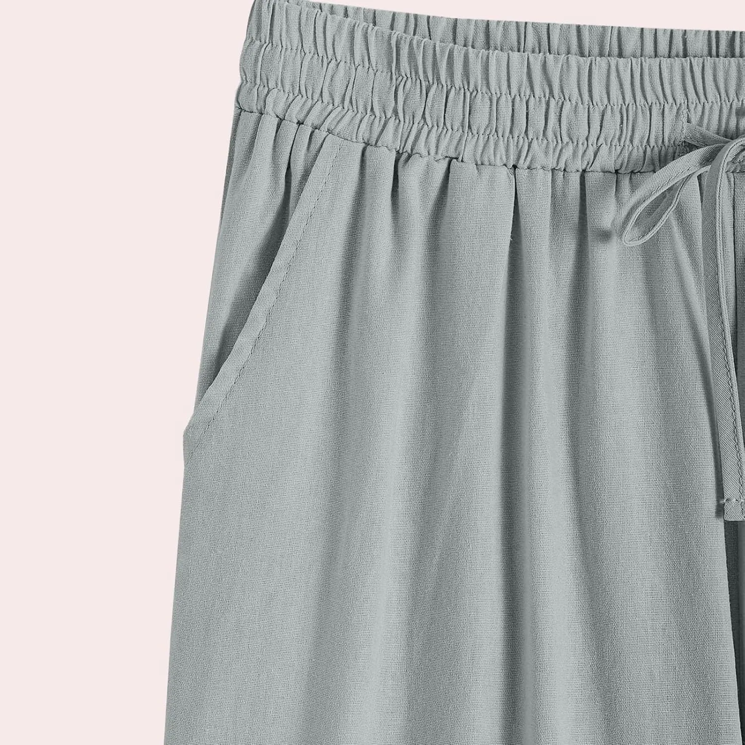 Casual Women's Pants Loose Cotton Linen 2025 Summer Beach Long Trouser Comfy Palazzo High Waisted Slack 2025 Trendy