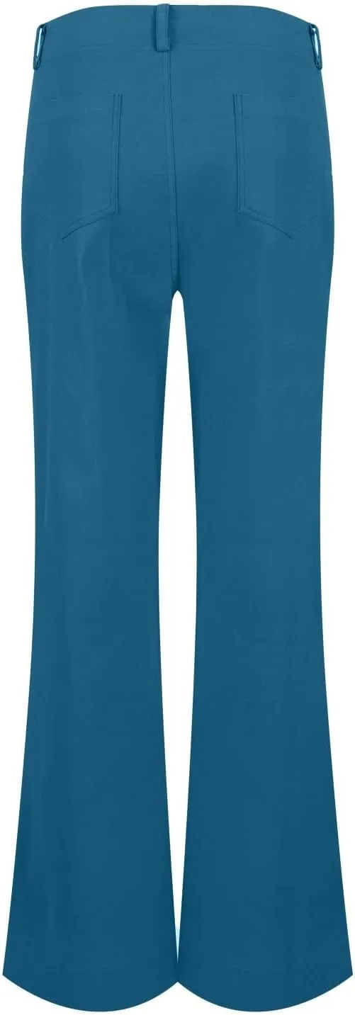 Causal Wide Leg Pants for Women Y2K Stretch Twill High Waisted Chino Pants Comfy Slim Fit Dress Pants with Pockets