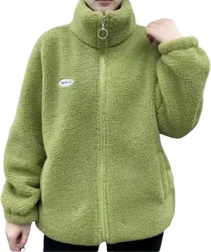 CHARTOU Women Shaggy Fuzzy Sherpa Fleece Jacket Oversized Zip Up Hoodie Shacket Warm Faux Shearling Coat Winter