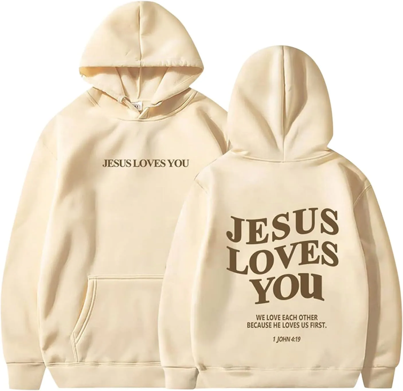 Christian Faith Hoodies Jesus Loves You Sweatshirts Religious God Pullover Oversized Casual Man Woman Tops Shirts