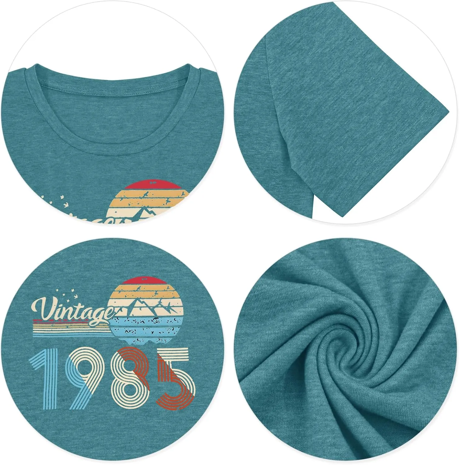 Chulianyouhuo 40th Birthday Gift Women Vintage 1985 T Shirt Letter Print Birthday Party Tops Casual Short Sleeve Tees