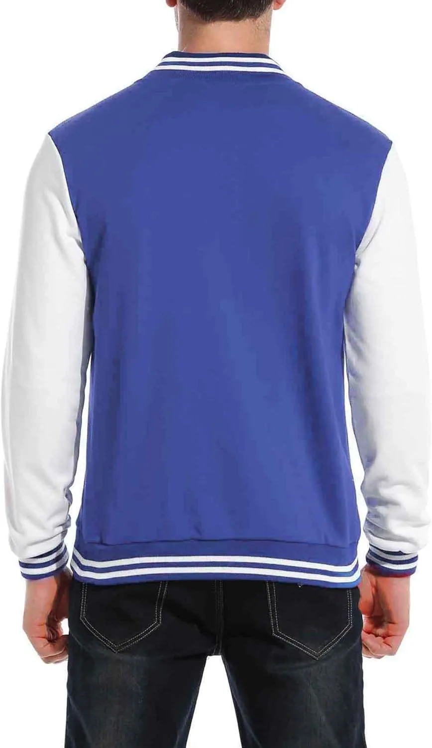 COOFANDY Men's Fashion Varsity Jacket Causal Slim Fit Cotton Letterman Baseball Bomber Jackets