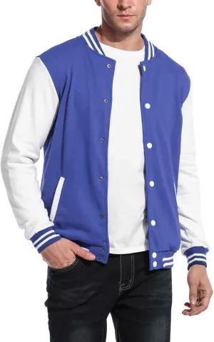 COOFANDY Men's Fashion Varsity Jacket Causal Slim Fit Cotton Letterman Baseball Bomber Jackets