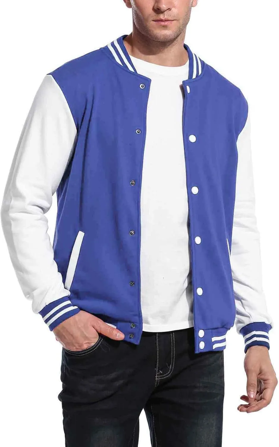 COOFANDY Men's Fashion Varsity Jacket Causal Slim Fit Cotton Letterman Baseball Bomber Jackets