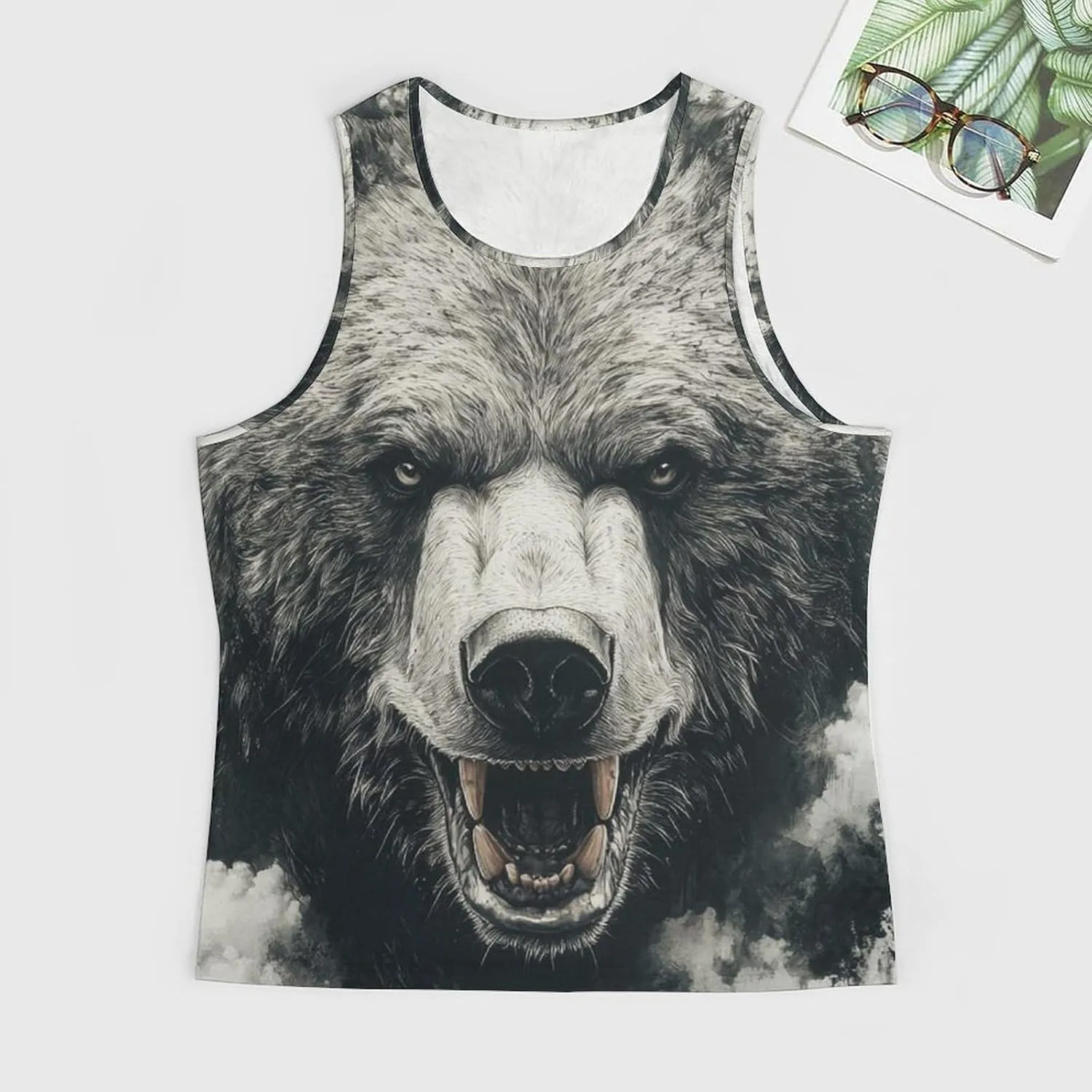 Cool Animals Print Tank Tops for Men Workout Muscle Novelty Funny Loose Fit Summer Casual Mens Sleeveless Tee Shirts