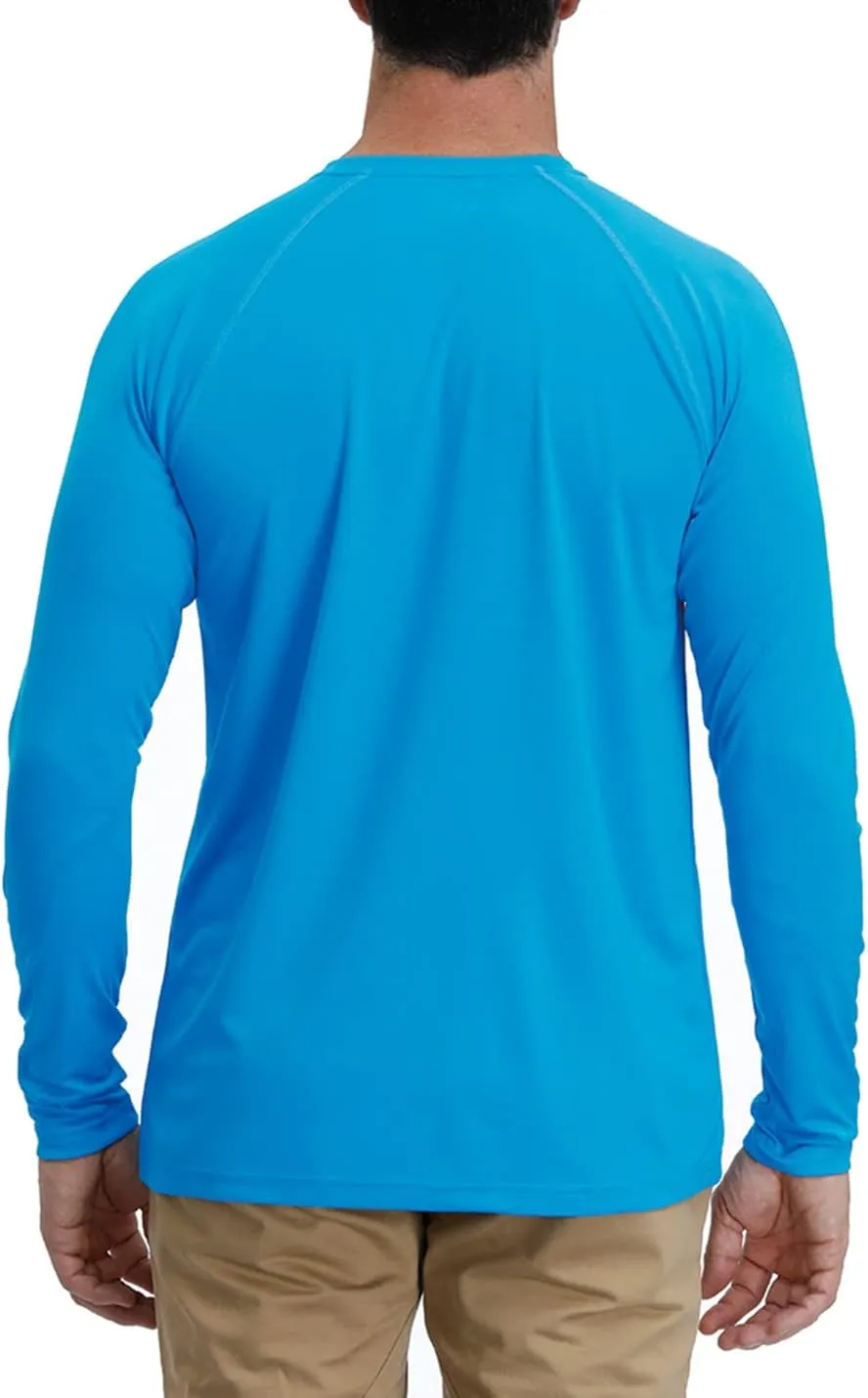 Corna Men's Long Sleeve Crew Neck T-Shirt Moisture Wicking Performance Athletic Shirts Quick Dry UPF 50 