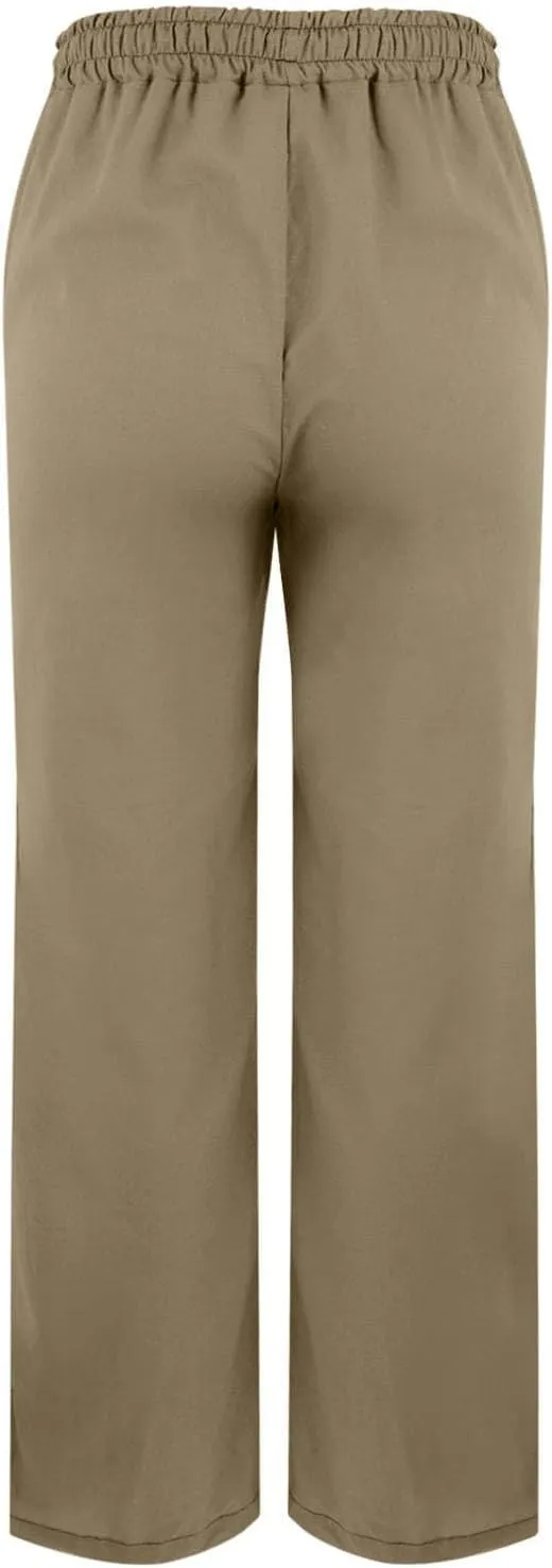 Cotton Linen Pants for Women Casual Drawstring Elastic Waist Summer Pants Boho Flowy Loose Beach Trousers with Pockets