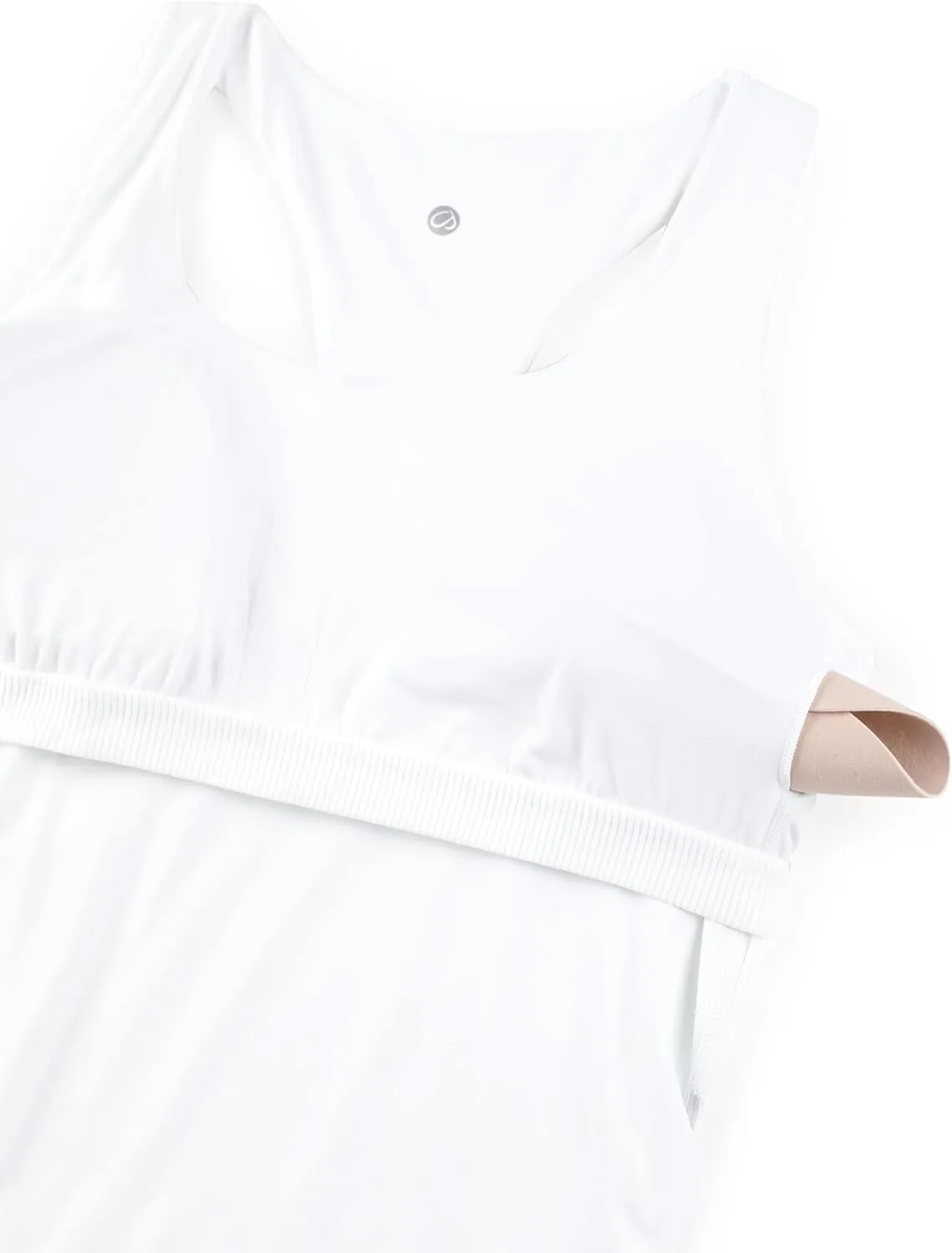 CRZ YOGA Butterluxe Womens Racerback Maternity Tank Tops Ruched Sleeveless Pregnancy Yoga Tee with Built in Bra Workout Shirt