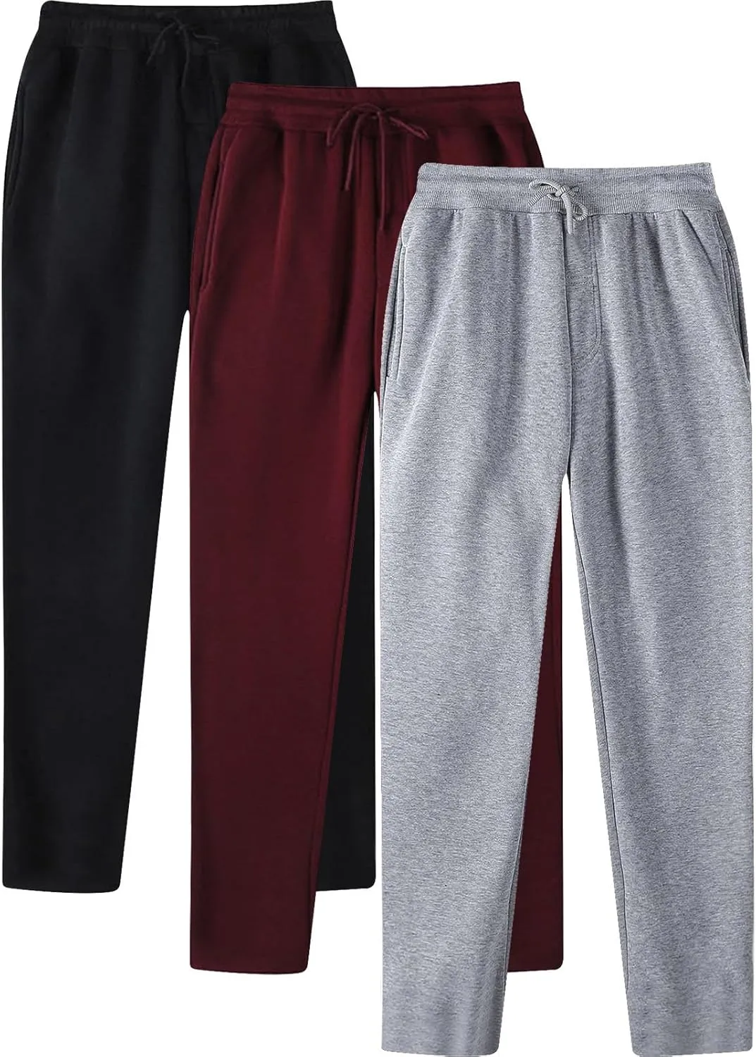 Ctreela 3 Pack Mens Casual Athletic Sweatpants with Pockets, Basic Workout Gym Joggers Pants for Men Running Jogging Pants