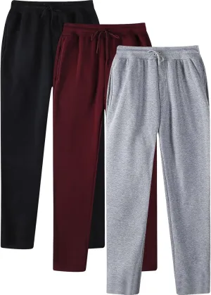 Ctreela 3 Pack Mens Casual Athletic Sweatpants with Pockets, Basic Workout Gym Joggers Pants for Men Running Jogging Pants