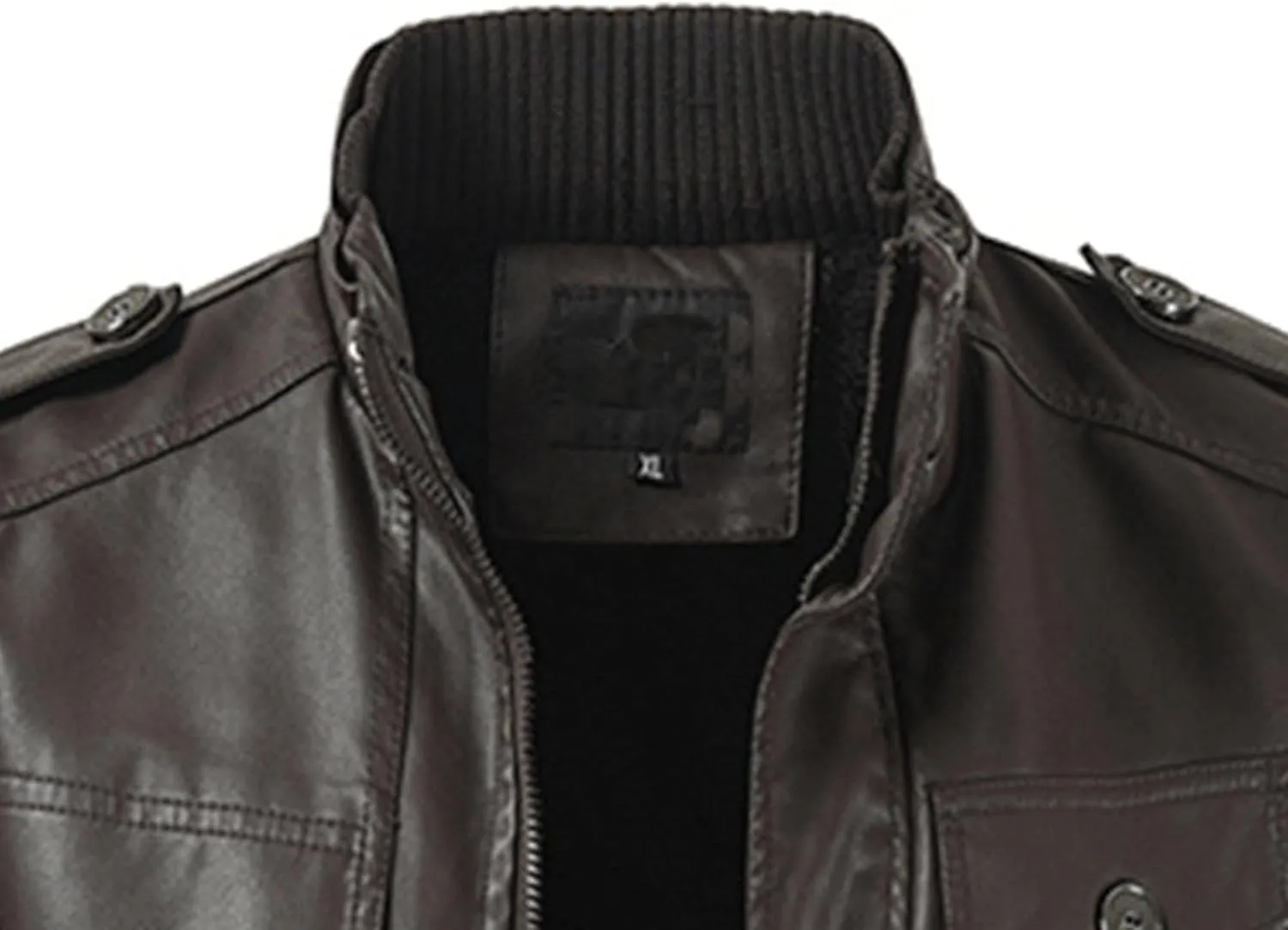 DGHM-JLMY Leather Coats For Men Fall Winter Style Long Leather Jacket Vintage Leisure Stand Collar Windbreaker Coat