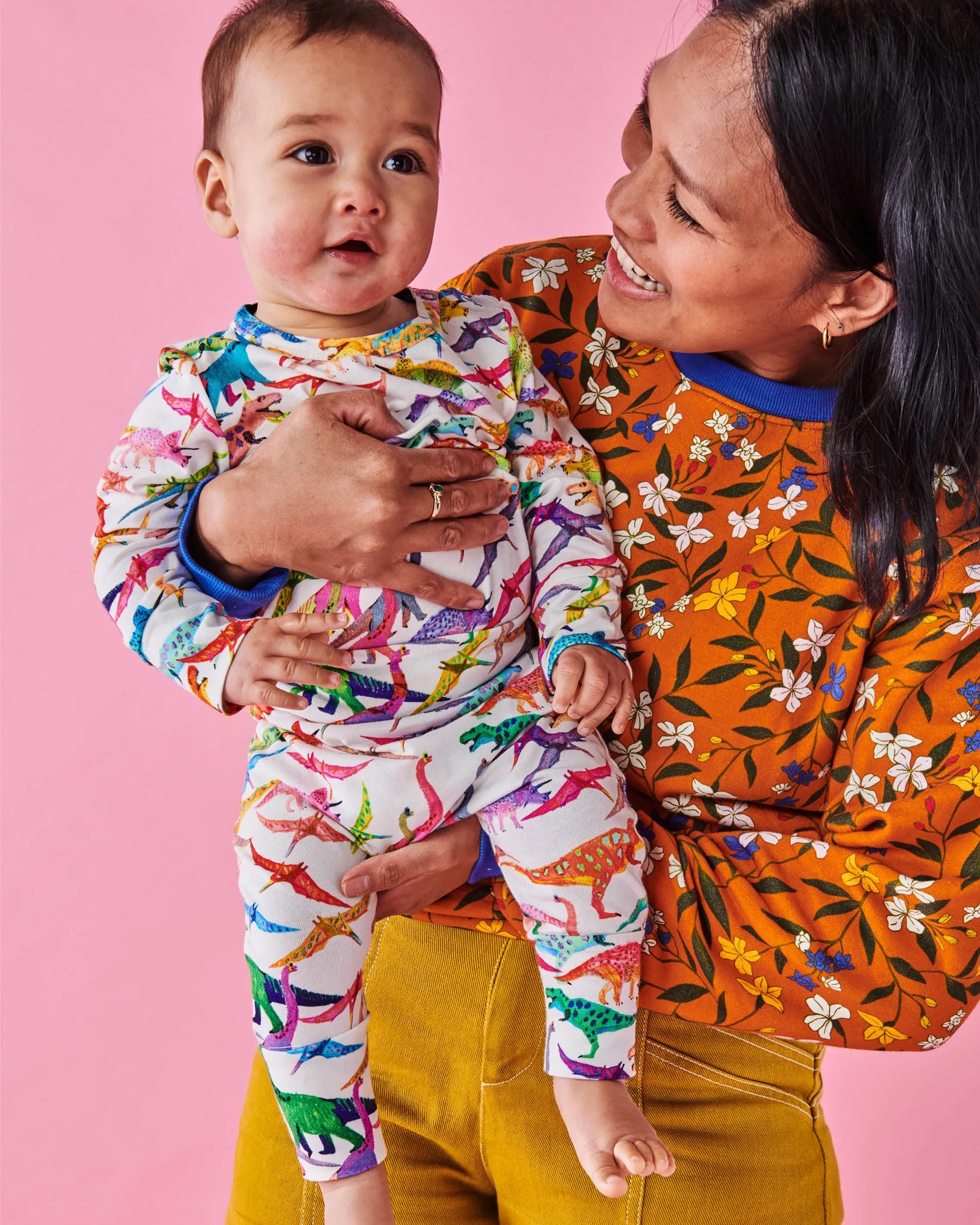 Dino Max White Organic Long Sleeve Romper