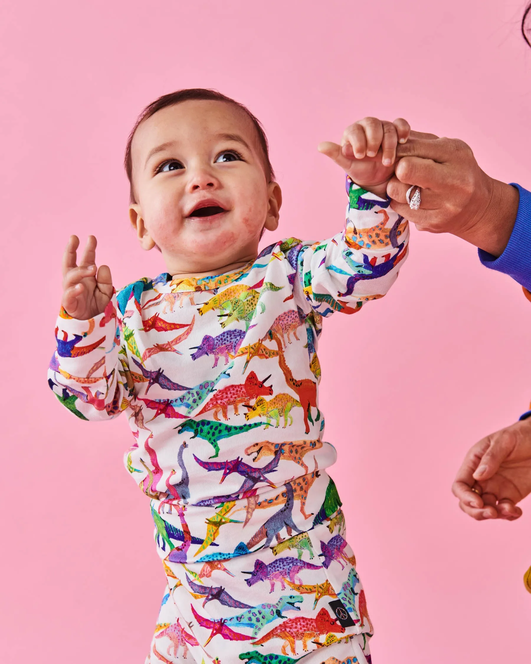 Dino Max White Organic Long Sleeve Romper