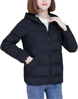 Down Cotton Jacket Women's Coat Lightweight Padded Jacket Padded Jacket Hooded Outwear