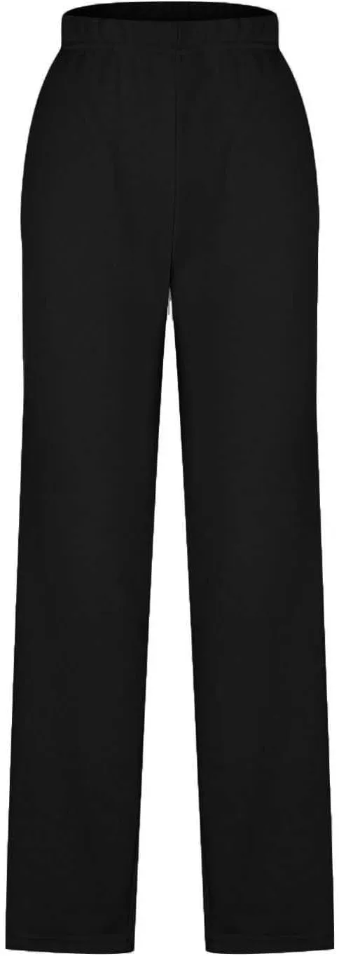Elastic Waist Pants for Women High Waisted Casual Pants Linen Office Work Stretchy Tapered Lounge with Pockets