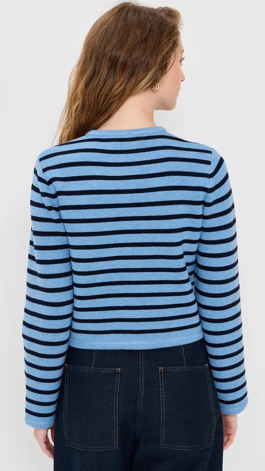 English Factory Women's Knit Striped Sweater Cardigan
