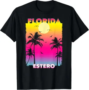 Estero Florida Fl summer vintage Sunset T-Shirt