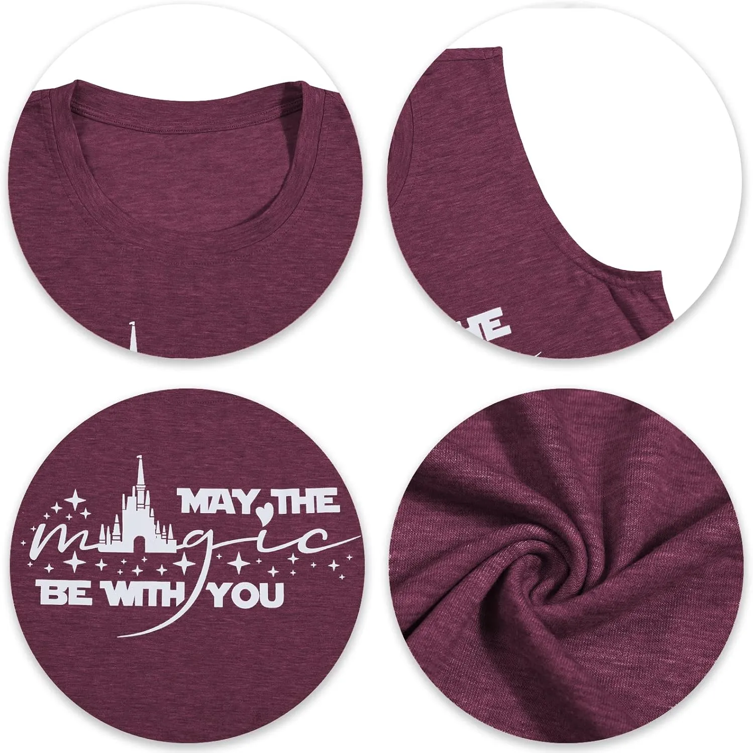 FASHGL Magic Kingdom Tank Top for Women May The Magic Be with You Tank Tops Summer Vacation Sleeveless Graphic Tee Shirt