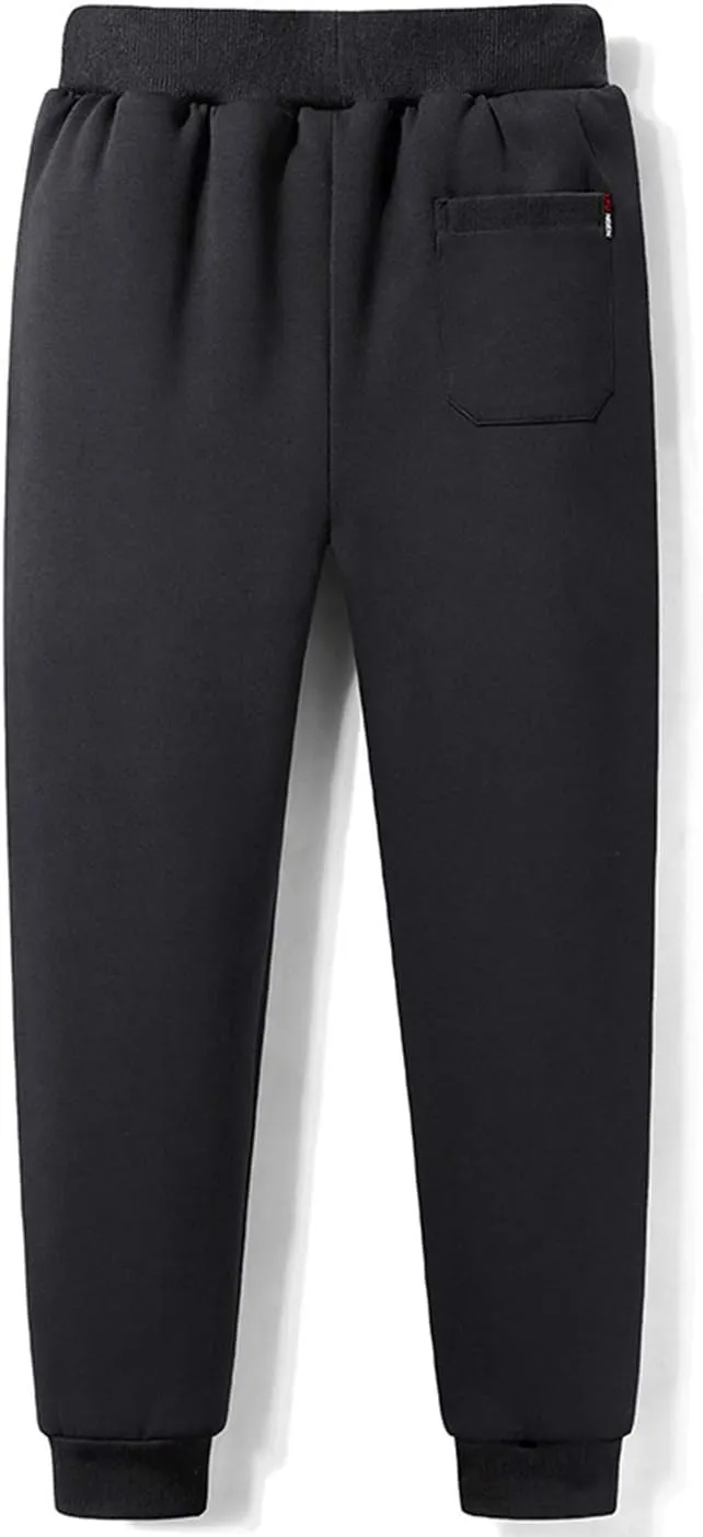 Flygo Men's Warm Fleece Sherpa Lined Sweatpants Drawstring Jogger Harem Pants