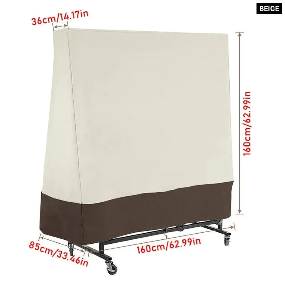 For Ping Pong Outdoor Table Dust Covers Protector 210d Heavy Duty Waterproof Uv Resistant Tennis Pingpong Table Storage Cover