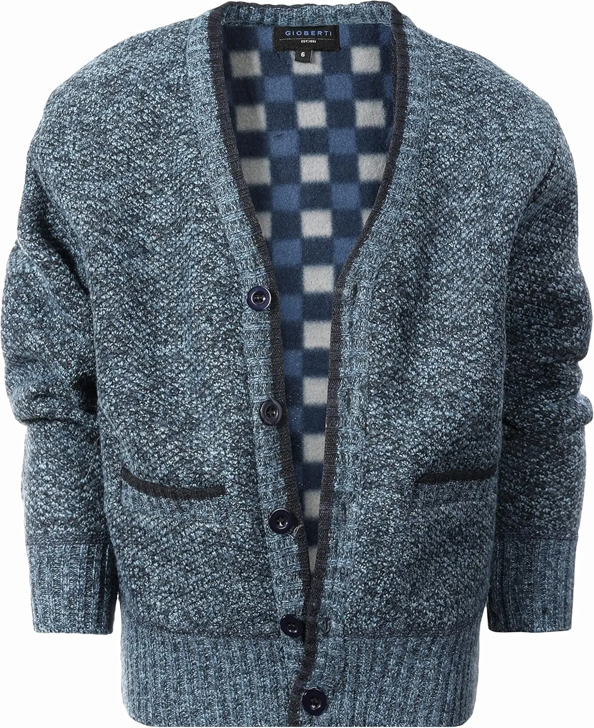 Gioberti Kids and Boys Cardigan Sweater with Soft Brushed Flannel Lining and Pockets