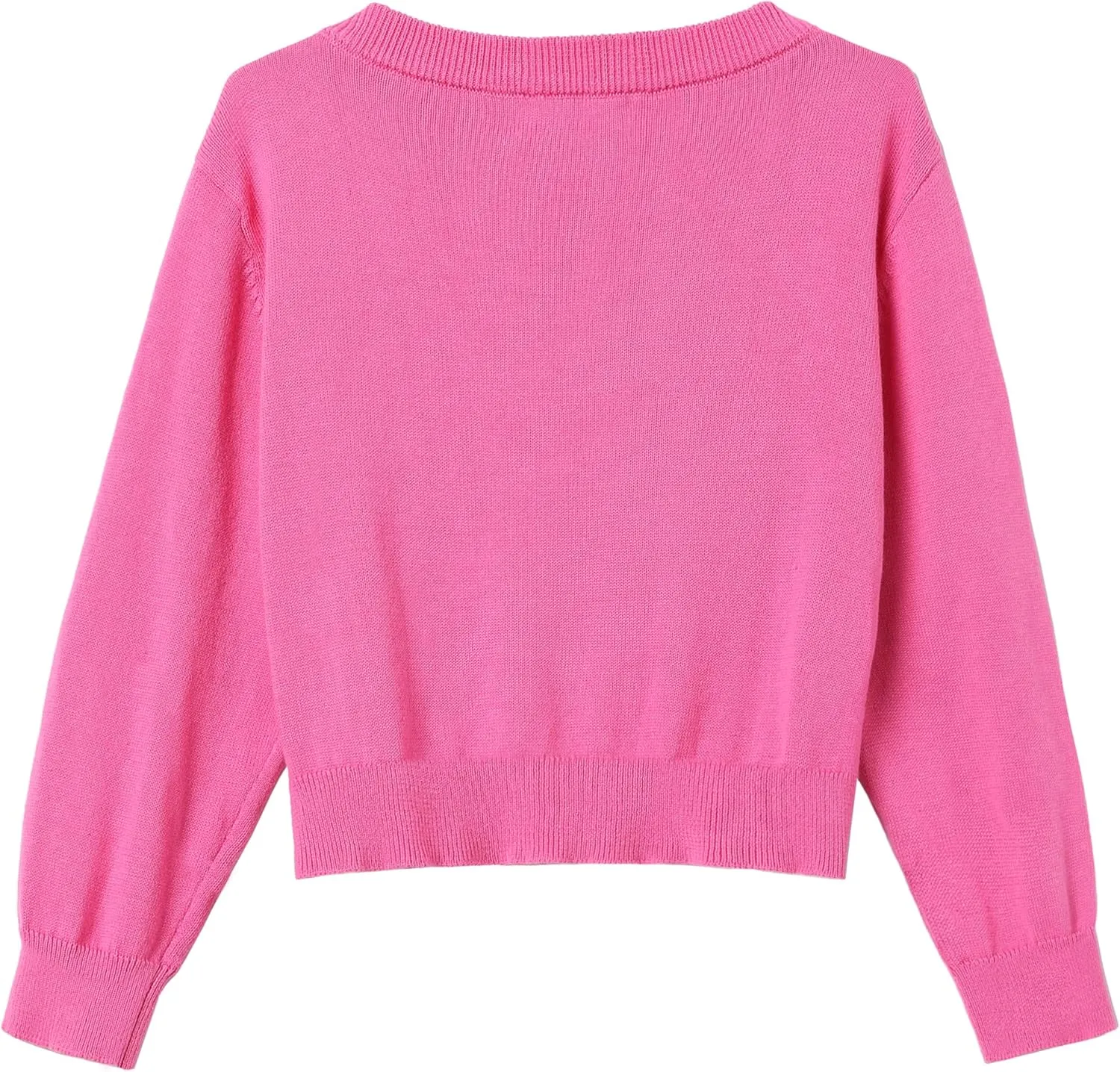 Girls Cropped Cardigan Sweater [Cute Petal Buttons] Long Sleeve Short Cardigan for Dress