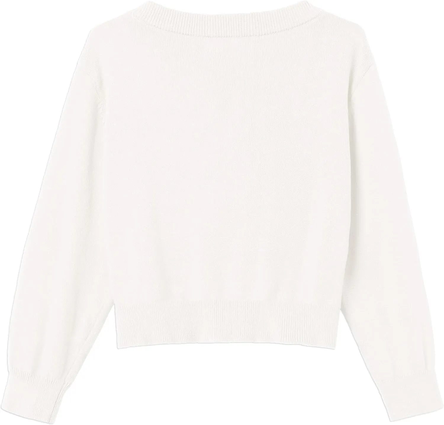Girls Cropped Cardigan Sweater [Cute Petal Buttons] Long Sleeve Short Cardigan for Dress