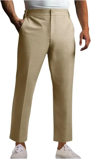 Golf Pants for Men Slim Fit Outdoor Athletic Dress Pants Flat Front Suit Trousers Men for Wedding Guest Business Work