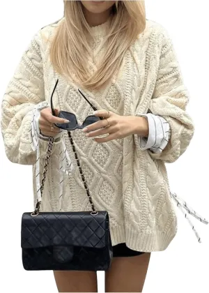 GORGLITTER Women's Color Block Mock Neck Sweater Bishop Long Sleeve Casual Pullovers Jumper Top