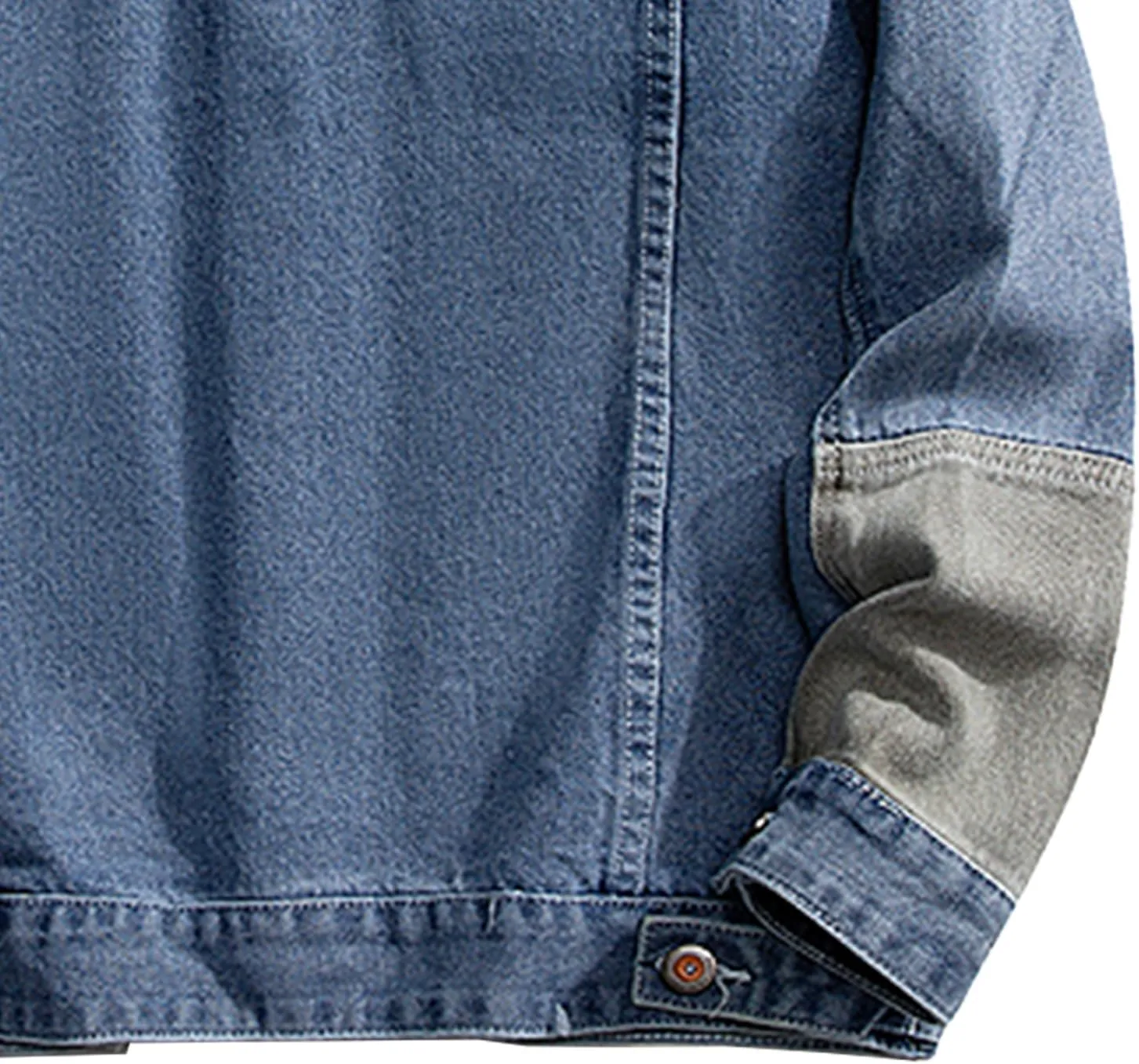 GURUNVANI Patchwork Denim Jacket Mens Oversized Jean Coat Button Down Outwear Tops